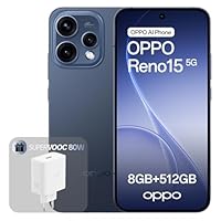 OPPO Reno15 5G Smartphone, 8+512GB, Ritratto Telefoto Vibe 3.5x, Display AMOLED 6.59 pollici, HDR10+, Batteria 6500mAh, Snapdragon 7 Gen 4, IP69, Twilight Black