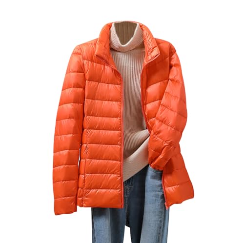 Doudoune Légère Femme Doudoune Femme Veste Matelassée Femme Gilet Doudoune Femme Doudoune Sport Doudoune Courte Femme Doudoune Empochable Doudoune Femme Grande Taille Doudoune Pliable Orange S