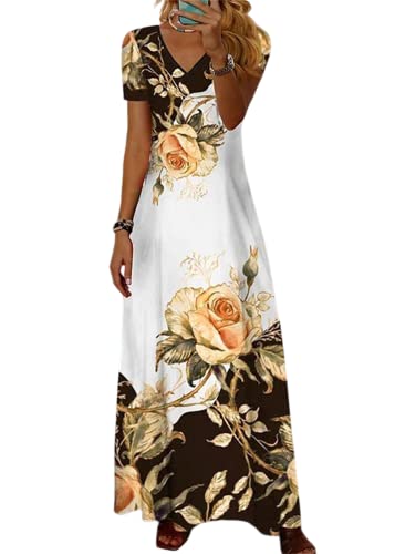 shownicer Damen Sommerkleid V Ausschnitt Floral Spitze Freizeitkleider...