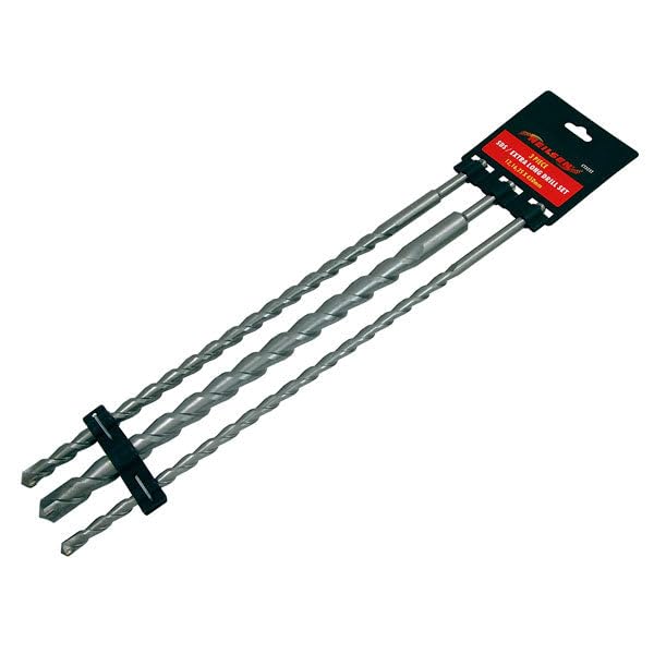 Neilsen CT3232-3pc SDS Extra Long Drill Bit Set | 450mm Long | Sizes 12mm, 16mm, 25mm | Ideal for Drilling Concrete, Masonry, Brick and Stone
