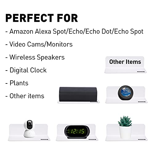 Oaprire White Floating Shelves Wall Mounted Set Of 2 - Easily Expand Wall Space - Acrylic Hanging Shelves For Bedroom, Gaming Room, Living Room, Bathroom, Office With Cable Clips #TOP4