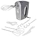 ADLER EUROPE Handmixer 750W standmixer, elektrisches handrührgerät set mit 5 geschwindigkeiten & turbo, extra lange 21cm, edelstahl knethaken, rührbesen, teigschaber & eitrenner, grau