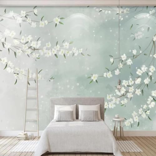 Papier peint mural 3d petites fleurs déco salon TV - 3