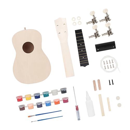 BESPORTBLE 1Set Paintable Ukulele DIY Assembly Kit Parent Interactive Craft for Music Projects Creative Fun