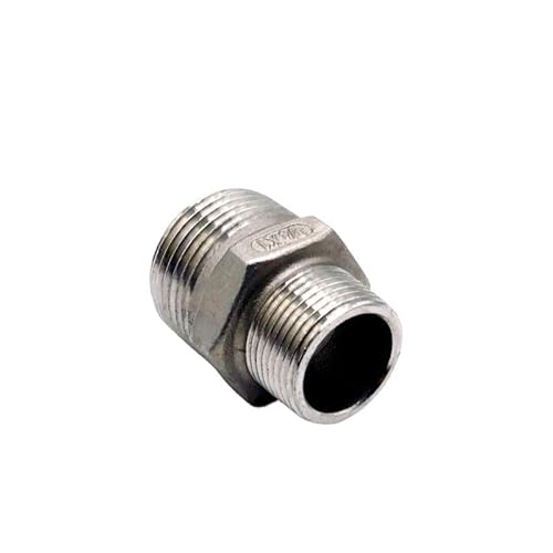 Bcomfy Men's One Color 1Pc Hex Nipple Union 304 Stainless Steel Pipe Fitting Connector Coupler Water Oil 1/8" 3/8" 1/2" 1" 1-1/2" Bsp To Thread(Dn10 To Dn6)