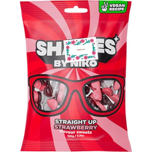 Shades Straight Up Strawberry Flavour Sweets by Niko Vegan Recipe Halal Bundle card