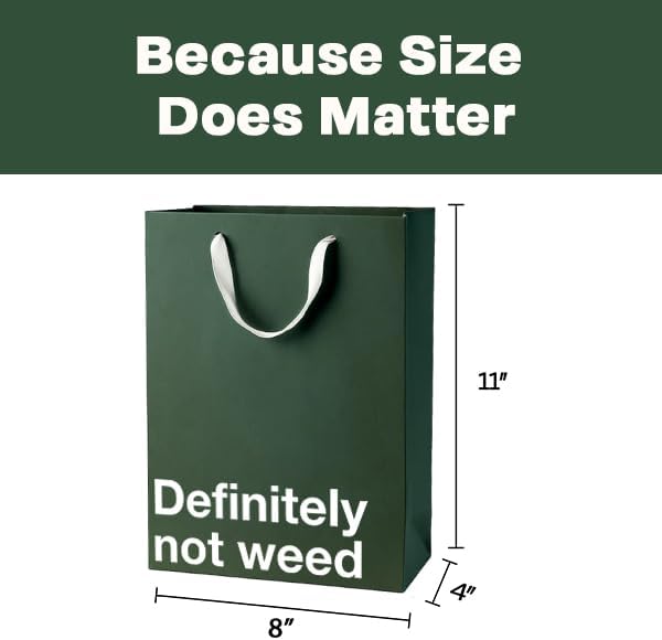 MilkToast Brands Funny Stoner Gift Bag, 11" x 8" x 4" Size, Definitely Not Weed, Reusable Kraft Paper Weed Gift Bags for Marijuana Gifts & Cannabis Accessories, Father's Day, Birthdays image 2