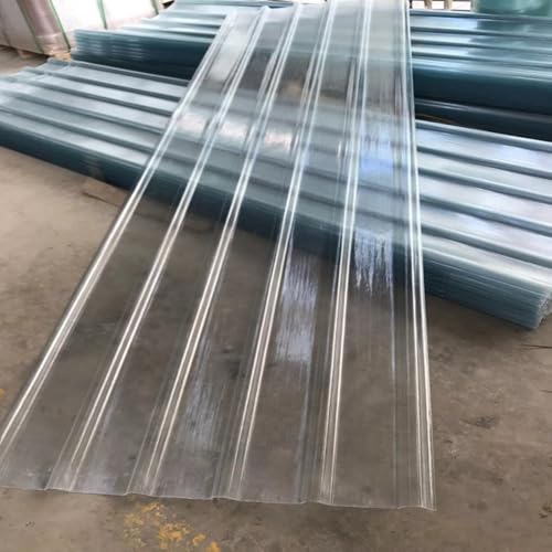 CHZIMADE 5PCS Clear Polycarbonate Roofing Sheet 1MM Daylighting Panels Corrugated Plastic Greenhouse Shed Panels Heat-Insulating Roofing Carport 0.9x1.2m