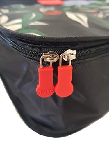 KIT ORGANIZADOR PARA MALA DE VIAGEM DELUXE 6 PEÇAS ESTAMPADO PRETO FLORIDO