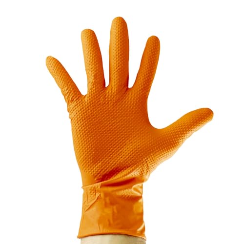 Guantes Naranjas Desechables DE NITRILO T:XL 7,0MIL (90 UDS.) - 53553