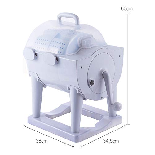 Household Products Non-Electric Portable Hand-Operated Drum Washing Machine, Manual Clothes Washer Dehydration, Spin Dryer For Camping Apartments Rv Dormitory #TOP6
