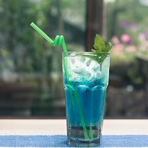 200 Pcs 10.2 Inch Colorful Flexible Drinking Straws, Individual Package Disposable Plastic Fancy Straws. #TOP4