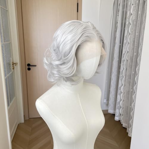 Perruque sans colle pour cheveux clairsemés gris argenté - 2