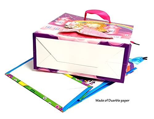 Image of Crackles Cartoon Fantasy Printed Paper Bags for Gifting Eco Friendly Gift Paper Bags with Handles (Pack of 12)