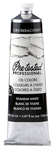 Grumbacher Pre-Tested Oil Paint, 150ml/5.07 Ounce, Titanium White (Original Formula) (P21211G)