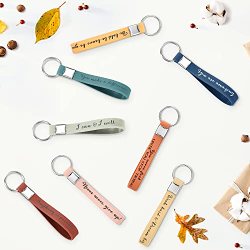 Image of Fumete 24 Pcs Inspirational Keychain Gift Employee Appreciation Gift for Women Motivational Key Rings Thank You Keychain(Bright Color)