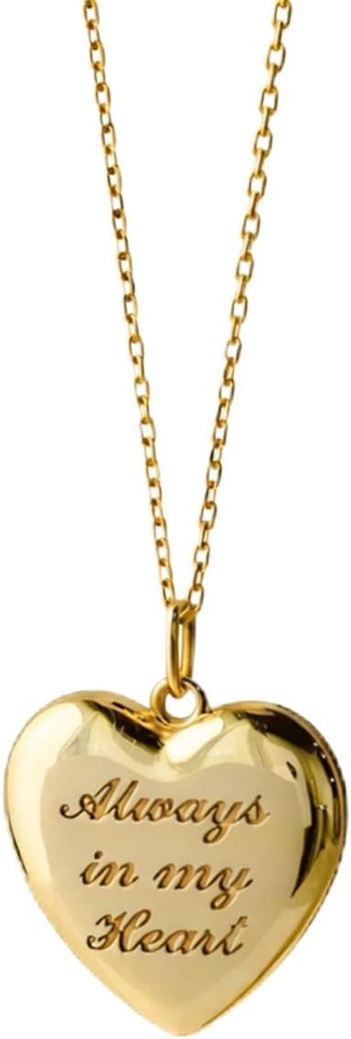 Personalized Vintage Locket Necklace, Custom Message Handwriting Minimalist Stacking Gold Necklace, 18K Gold Plated Silver, Personalized Gift for Women, Graduation Gift