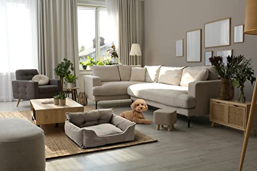 United Colors of Benetton. Pets | Hundebett | Braun | Maße 90x70x28 cm | Ergonomisches Bett für Große Hunde | Maschinenwaschbarer Bezug