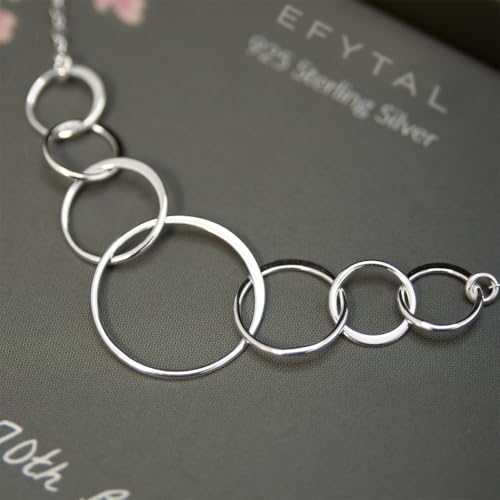 EFYTAL 70th Birthday Gifts for Women, Sterling Silver Necklace for 70 Year Old Woman, 70th Birthday Decorations for Women, Traditional Ladies 1955 Ideas3