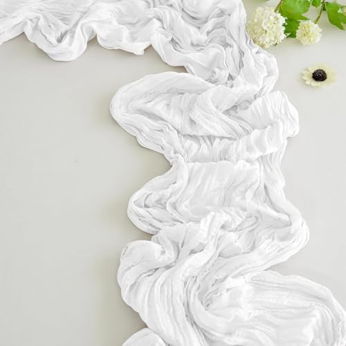 Chemin de table blanc mariage lot de 6 decoration table communion nappe gaze