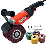 VOELIGT Surface Conditioning Tool 110V 1400W Burnishing Polishing Machine with 5 Polishing Wheels (60# 80# 120# 180# 320#) Handheld Stainless Steel Polisher