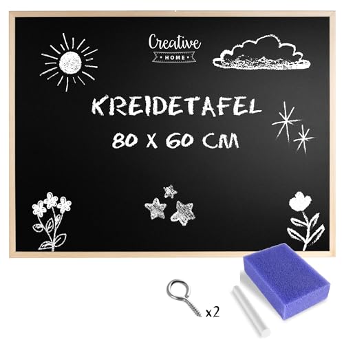 Creative Home 80 x 60 cm Kreidetafel Große Schwarz Blackboard |...