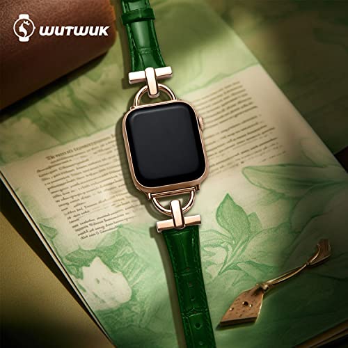 wutwuk Compatible Leather Apple Watch Straps Women 42mm(S11/10) 41mm 40mm 38mm - Image 2