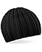 Beechfield Mens Chunky Knit Beany Ski Beanie Hat Black