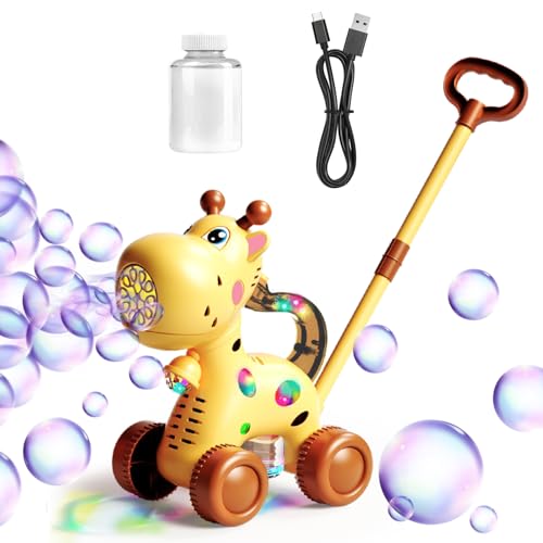 GERPOSMA Máquina bolhas automática pistola bolhas de sabão crianças, bolhas de sabão para crianças, bateria recarregável, brinquedos de jardim/parque infantil exterior