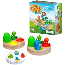 MUKIKIM Duck Duck Goose - تحدي لعبة لوحة تكديس الألوان والتكديس. مهارات التعلم التربوي والغرامة متعة التعلم للأعمار 3 + ، الأطفال الصغار ومرحلة ما قبل المدرسة! لا يلزم البطاريات