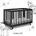 Storkcraft Beckett Convertible Crib (Black) – Converts from Baby Crib to Toddler Bed and Daybed, Fits Standard Full-Size Crib Mattress, Adjustable Mattress Support Base