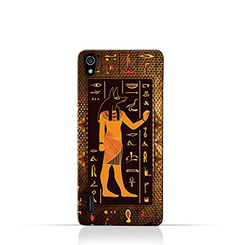 Huawei Ascend P7 TPU Silicone Case with Egyptian Hieroglyphs Pattern