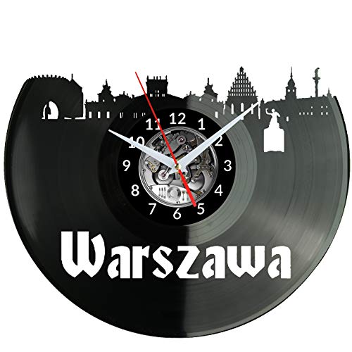Horloge murale décorative vinyle Varsovie idée cadeau originale - 6