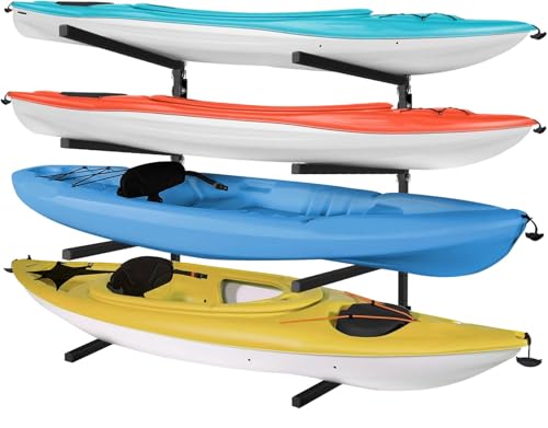 Yes4All Kayak Wall Rack, 400lbs Heavy Duty Kayak Racks, 4 Adjustable Levels Kayak Storage Rack for Garage