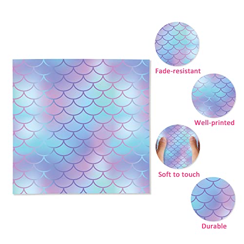 Mermaid Party Supplies - 40Pcs Party Paper Napkins Disposable Dessert Napkins For Girl’s Birthday Baby Shower Wedding Hawaii Ocean Under The Sea Cocktail Party Paper Dinnerware Set #TOP2