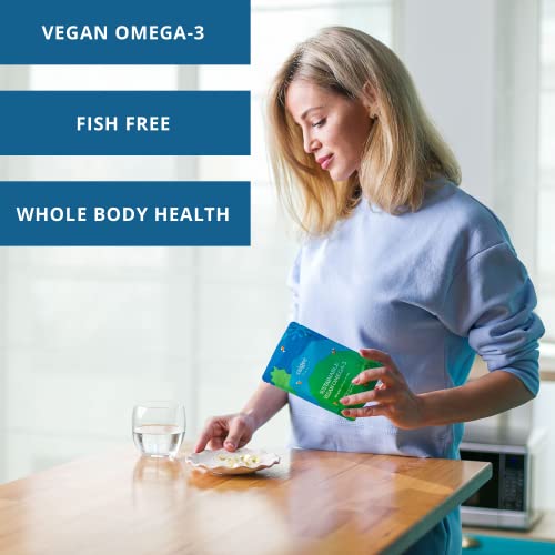 Calgee Vegan Omega 3 Supplement - 450Mg Dha & Epa From Premium Plant Based Algae Oil - Sustainable & Carrageenan Free Fish Oil Alternative - Supports Heart, Brain, Mood & Immune Health (60 Softgels) #TOP6
