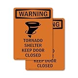 (2 Pack) Tornado Shelter Keep With Symbol OSHA Warning Sign 12 Inch X 18 Inch Vinyl Label Decal Sticker Weather Resistant, UV Protected for Workplace, Business, and Construction Site, Made in the USA