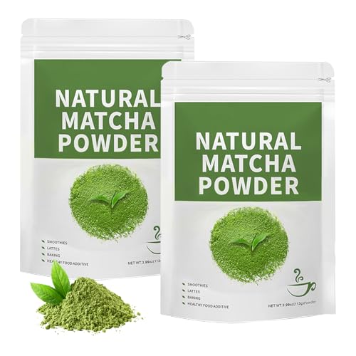 2 x 113g Te Matcha BIO, Té Verde Matcha en Polvo, Te Verde MAtcha, para Preparar Café con Leche, Batidos, Malteadas y Hornear