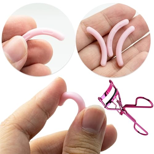 1 Stück Wimpernzange Stark, 24 Stück Wimpernzange Nachfüllungen, Rosenrote Wimpernzange, Wimpernzange Aus Metall, für den Weiblichen Gebrauch, Make-up-Lockenwickler-Werkzeug