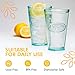 Amici Home Bee Hiball Glass | 16 Oz | Italian Made, Recycled Glass with Green Tint | Drinking Glass with Embossed Bee Design for Water, Juice, Cocktails (Set of 6)