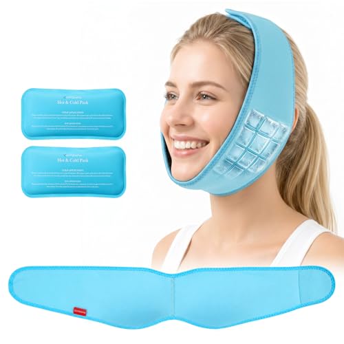 Image of Comfytemp Wisdom Teeth Ice Pack Head Wrap, Face Ice Pack Tmj Relief Products Jaw, FSA Eligible HSA, 2 Hot Cold Gel Packs Reusable, Tooth Extraction & Removed, Face Oral Surgery, Dental Implants
