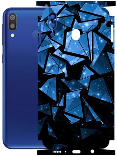 Image of AtOdds - Full Body Back Screen Guard Protector Film - Lamination Wrap Skin Sticker Compatible with Samsung Galaxy M20 | Scratchproof Matte Finish (Blue Crystals)