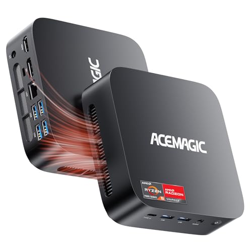 ACEMAGIC Kron Mini K1 Mini PC, AMD Ryzen 5 7430U (equivalente a 5850U, 6C/12T, hasta 4,3 GHz), 32 GB DDR4 512 GB M.2 SSD Windows 11 Pro Mini PC, Mini ordenador con WiFi 6 | BT 5.2 | 4K UHD |