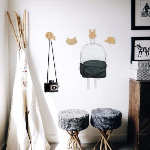 Truuloop Cute Animal Wood Wall Hooks - 5 X Aquatic Animals - Decorative Wall Hanging Hooks For Hanging Coat, Hat, Bag, Backpack, Towel, Wall Mounted Or Nail Free, Farmhouse Rustic Boho Kids Decor #TOP6