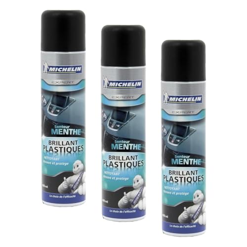 MICHELIN Expert 009478 Nettoyant Brillant Plastiques Voiture, Renove et Protège, Menthe, 400 ML (Lot de 3)