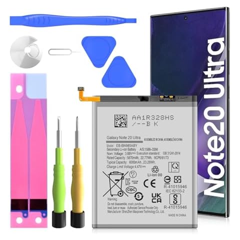 SHENMZ Note 20 Ultra Battery,6000mAh High Capacity Replacement Battery for Samsung Galaxy Note 20 Ultra 5G SM-N985 N986 N986U with Repair Tool Kit Cover