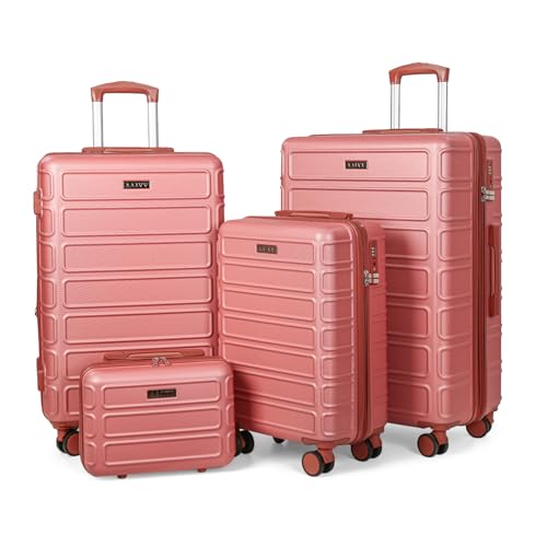 4 Piece Luggage Set, Expandable TSA Lock Hardshell Durable Traveling Bag Travel Suitcase Set with Double Spinner Wheels, Luggage Sets (13/20/26/28in) Gift for Back to School
