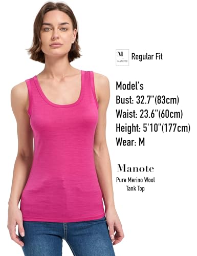 Image of 100% Merino Wool Tank Top for Women, Scoop Neck, Active Lightweight Breathable Undershirt, No-Odor Base Layer