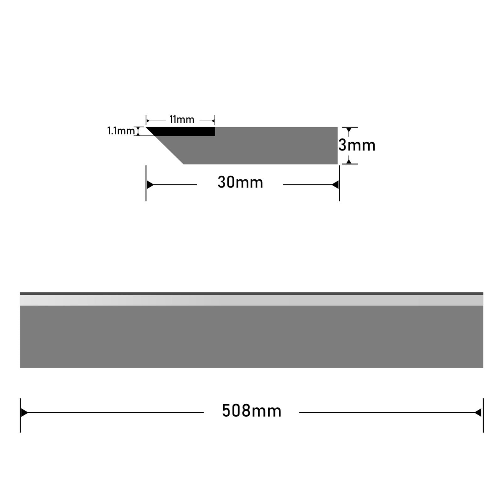 Cuchillas para cepilladoras HSS Cuchillas cepilladoras de 508 mm × 30 mm × 3 mm Cuchillos ensambladores reafilables for herramientas regruesadoras HSS/TCT 4 piezas(508X30X3mm-4PC-HSS)