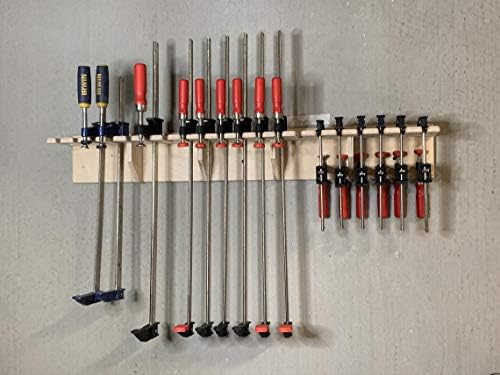 Bar Clamp Tool Holder Organization Storage Rack Wood Shelf Organizer 20-Slot Birch Plywood